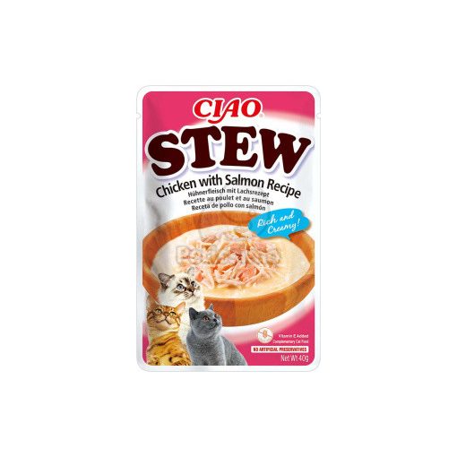 INABA CAT CHURU CIAO STEW Csirke+Lazac 40g