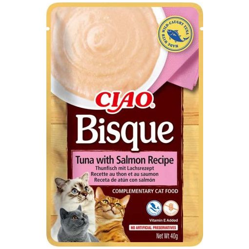 INABA CAT CHURU CIAO BISQUE Tonhal+Lazac 40g