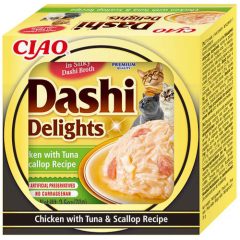 INABA CAT CHURU DASHI Tonhal+Fésűkagyló 70g