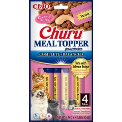 INABA CAT CHURU MEAL TOPPER Tonhal+Lazac 4x14g