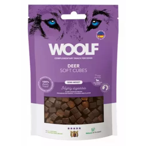 WOOLF MONOPROTEIN Főtt Szarvashús kockák 100g