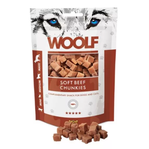 WOOLF Jutalomfalat kutyáknak Marhahúskocka 100g