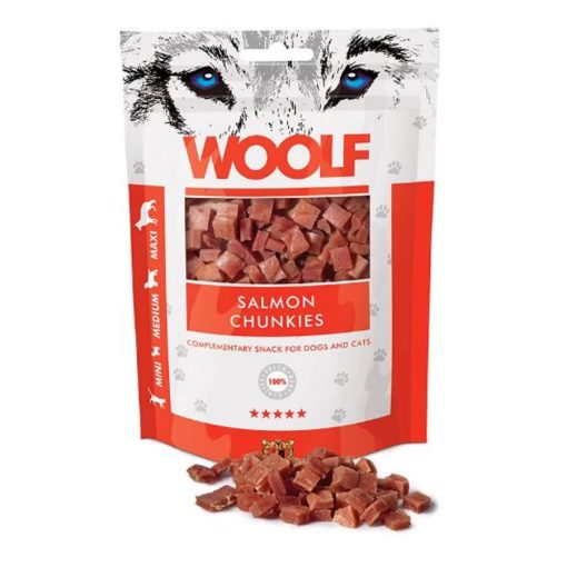 WOOLF Jutalomfalat kutyáknak Lazachús Kocka 100g