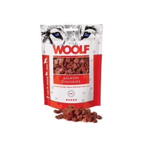 WOOLF Jutalomfalat kutyáknak Lazachús Kocka 100g