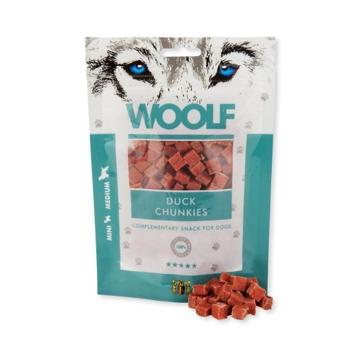 WOOLF Jutalomfalat kutyáknak Kacsahúskocka 100g