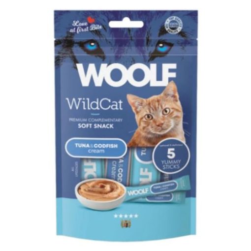 WOOLF WildCat KrémSnack Tonhal+Tőkehal 5x14g