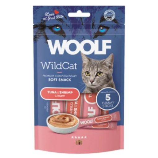 WOOLF WildCat KrémSnack Tonhal+Shrimp 5x14g