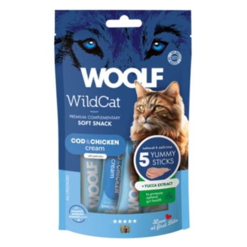WOOLF WildCat KrémSnack Tőkehal+Csirke Yucca kivonattal 5x14g