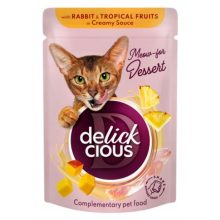 DELICKCIOUS alutasakos macskaeledel 85g  Szósz Nyúl Trópusigyümölcs