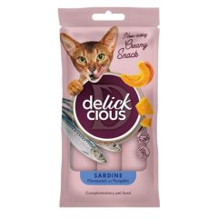   DELICKCIOUS Creamy Snack macskáknak 4x15g (60g) Szardínia Tök