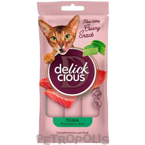 DELICKCIOUS Creamy Snack macskáknak 4x15g (60g) Tonhal AloeVera