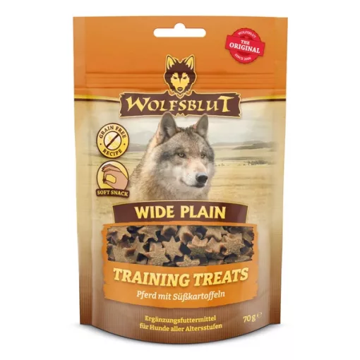 Wolfsblut Wide Plain Training Treats Lóhús Édesburgonyával Snack kutyáknak 70g