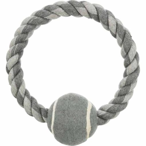 TRIXIE Rágókötél karika teniszlabdával 6/18cm játék kutyáknak