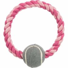 TRIXIE Rágókötél karika teniszlabdával 6/18cm játék kutyáknak
