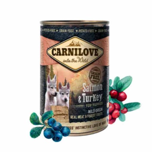 KT CARNILOVE kutya konzerv 400g Puppy Lazac+Pulyka