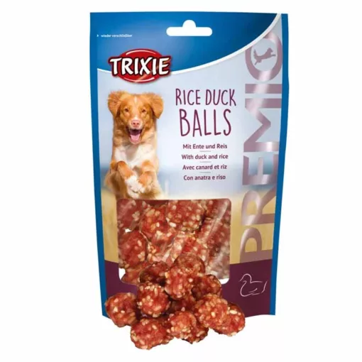 TRIXIE PREMIO Kacsa golyók rizzsel 80g Jutalomfalat kutyáknak