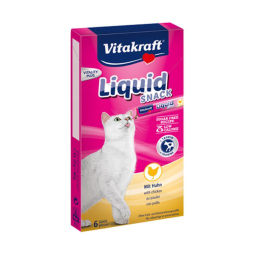 VITAKRAFT macska jutalomfalat Liquid-Snack 6x15g Csirke+Taurinnal