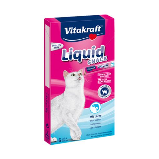 VITAKRAFT macska jutalomfalat Liquid-Snack 6x15g Lazac+Omega 3