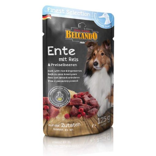 BELCANDO kutya alutasakos Kacsahús+Rizs+Vörösáfonya 125g