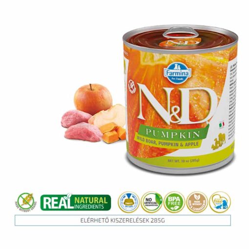 N&D Dog Pumpkin konzerv Vaddisznó&Alma Sütőtökkel 285g