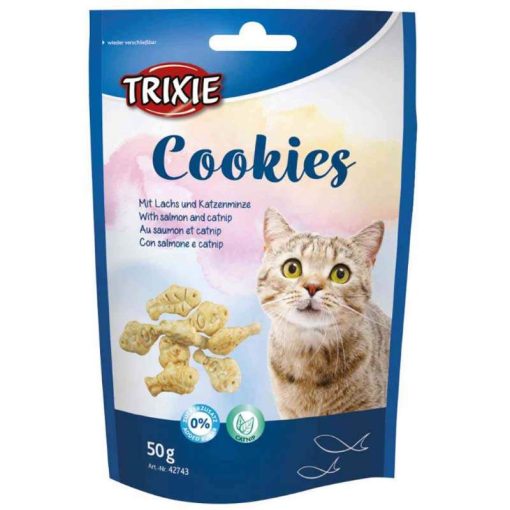 Trixie Jutalomfalat Cookies Lazac és Macskamenta Cicáknak 50G macska jutalomfalat