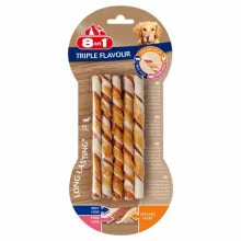 8IN1 Triple Flavour Twsticks 10db csavart rágórúd (csirke+marha+sertés)