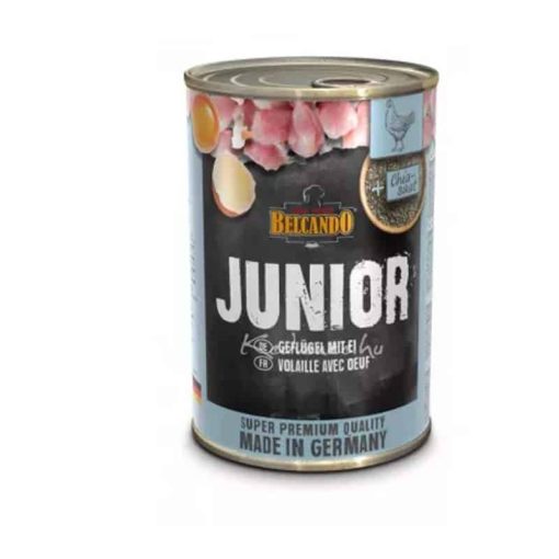 BELCANDO konzerv kutya 100% színhúsos Junior Baromfi+Tojás 400g