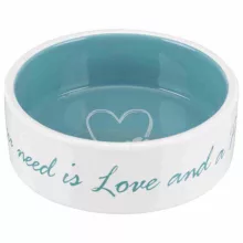 TRIXIE kerámia tál Pet's Home  0,3L/12cm Krém/Világoskék