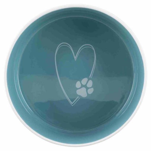 TRIXIE kerámia tál Pet's Home  0,3L/12cm Krém/Világoskék Kutyáknak
