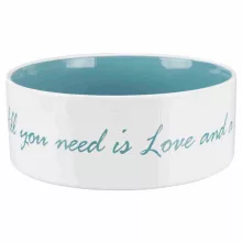 TRIXIE kerámia tál Pet's Home  0,3L/12cm Krém/Világoskék