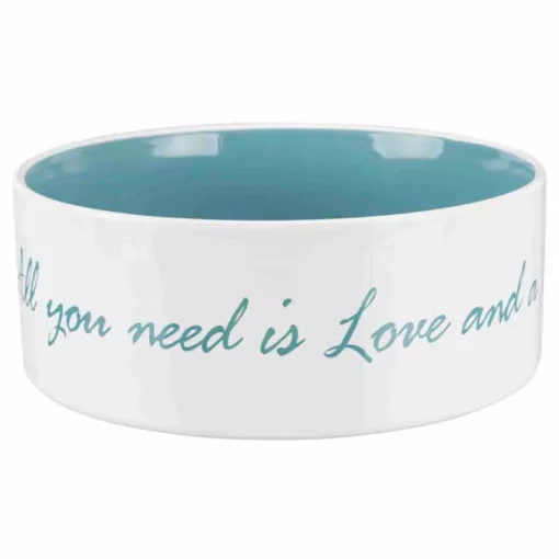 TRIXIE kerámia tál Pet's Home  0,3L/12cm Krém/Világoskék