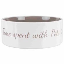 TRIXIE kerámia tál Pet's Home  0,3L/12cm Krém/Világoskék Kutyáknak