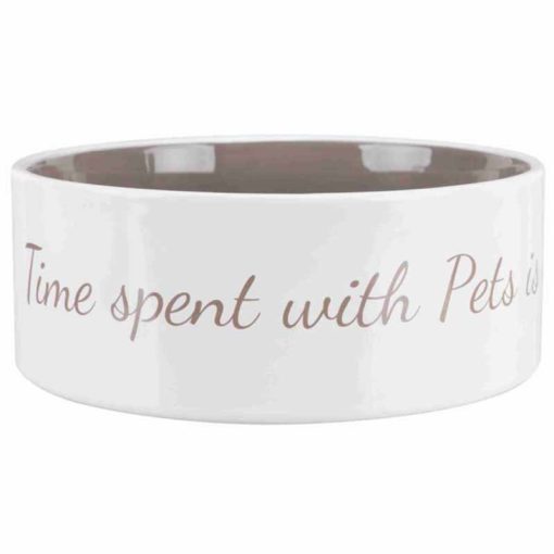 TRIXIE kerámia tál Pet's Home  0,3L/12cm Krém/Világoskék Kutyáknak