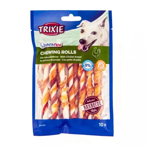 TRIXIE DENTAFUN rágórúd Csirke Barbecue 12cm/80g 10db Jutalomfalat kutyáknak