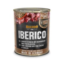 BELCANDO konzerv kutya 100% színhúsos Iberico sertéshús csicseriborsóval és vörösáfonyával 800g