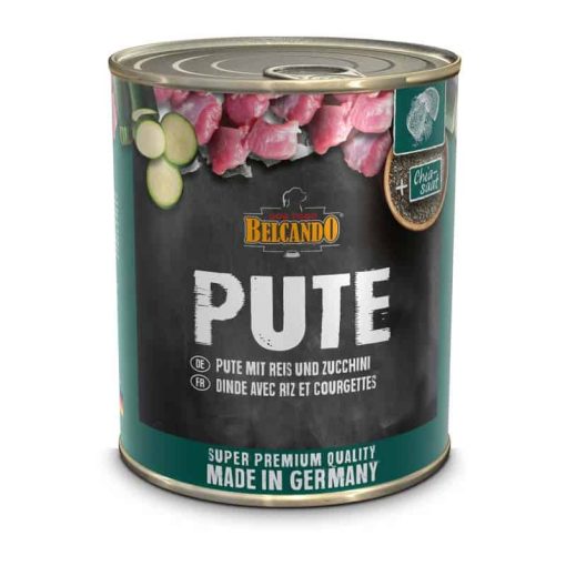 BELCANDO konzerv kutya 100% színhúsos Pulyka+Rízs+Cukkini 800g