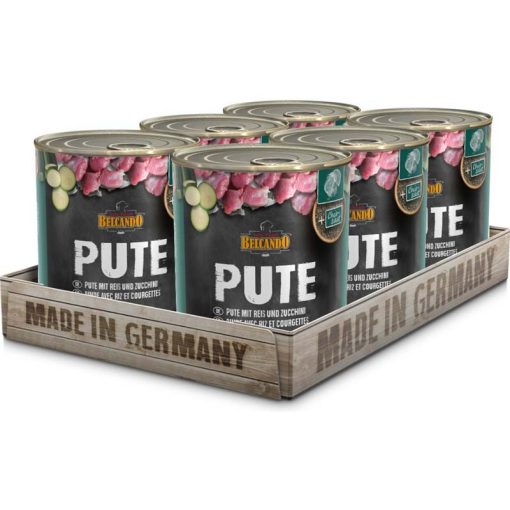 BELCANDO konzerv kutya 100% színhúsos Pulyka+Rízs+Cukkini 800g