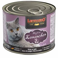 LEONARDO Premium macska konzerv Nyúlhúsban Gazdag 200G