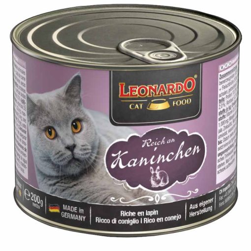 LEONARDO Premium macska konzerv Nyúlhúsban Gazdag 200G