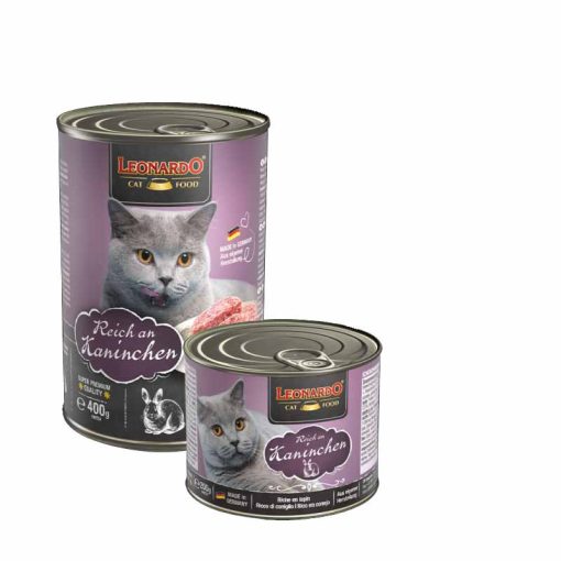 LEONARDO Premium macska konzerv Nyúlhúsban Gazdag 200G