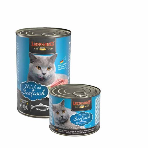 LEONARDO Premium macska konzerv Tengeri Halban Gazdag 200G