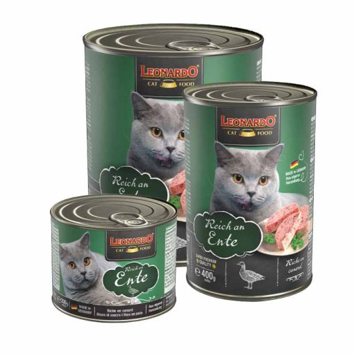 LEONARDO Premium macska konzerv Kacsahúsban Gazdag 400G