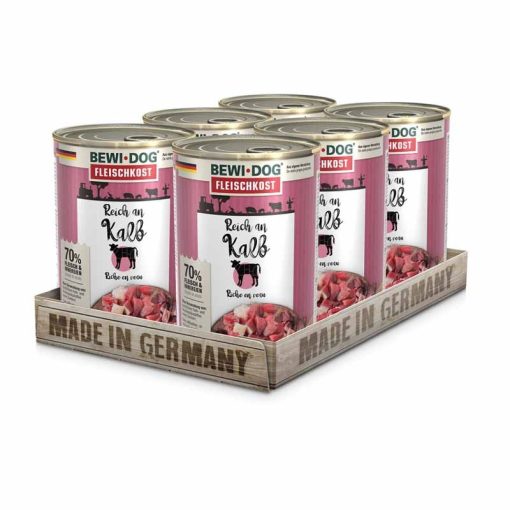 BEWI-DOG konzerv kutya  400g Borjúhúsban gazdag