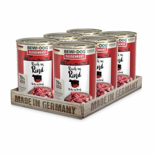 BEWI-DOG konzerv kutya  400g Marhahúsban gazdag