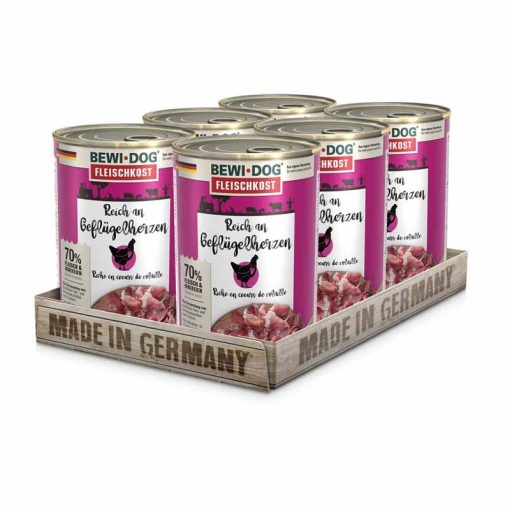 BEWI-DOG konzerv kutya  400g Baromfiszívben gazdag