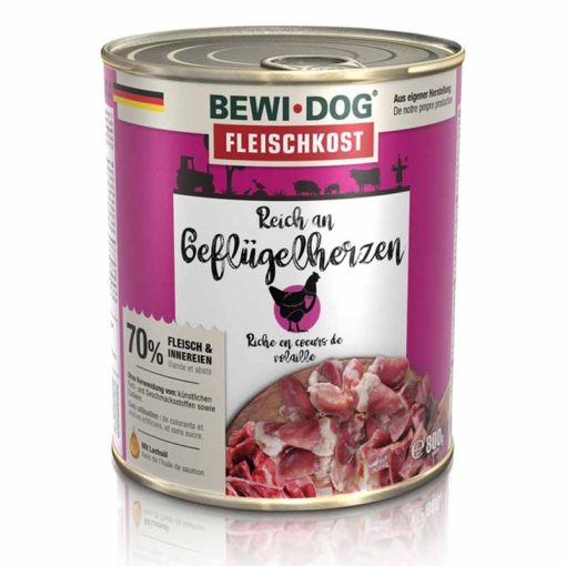 BEWI-DOG konzerv kutya  800g Baromfiszívben gazdag