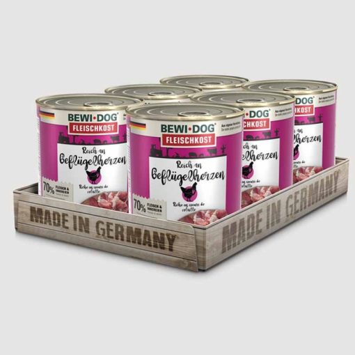 BEWI-DOG konzerv kutya  800g Baromfiszívben gazdag