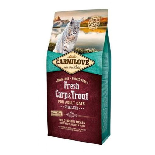 Carnilove Fresh Adult Ponty & Pisztráng Sterilised 6Kg macskatáp, szárazeledel, száraztáp
