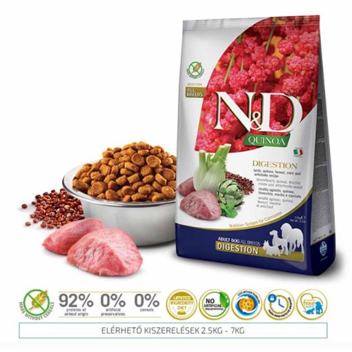 N&D Dog Quinoa Adult 800g Digestion Bárány (emésztés+hasnyálmirigy)