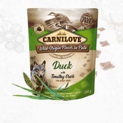  KT CARNILOVE kutya alutasakos PATÉ 300g Adult Duck with Timothy grass